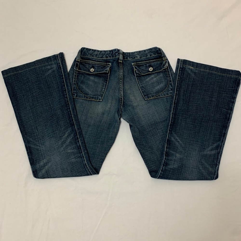 Paper Denim & Cloth Madcap Flare blue jeans Size 26, hemmed 30” inseam, low rise - Picture 2 of 14